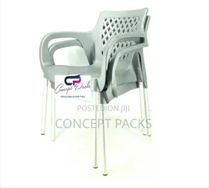 2pcs Grey Stackable Metal Tubing Chairs
