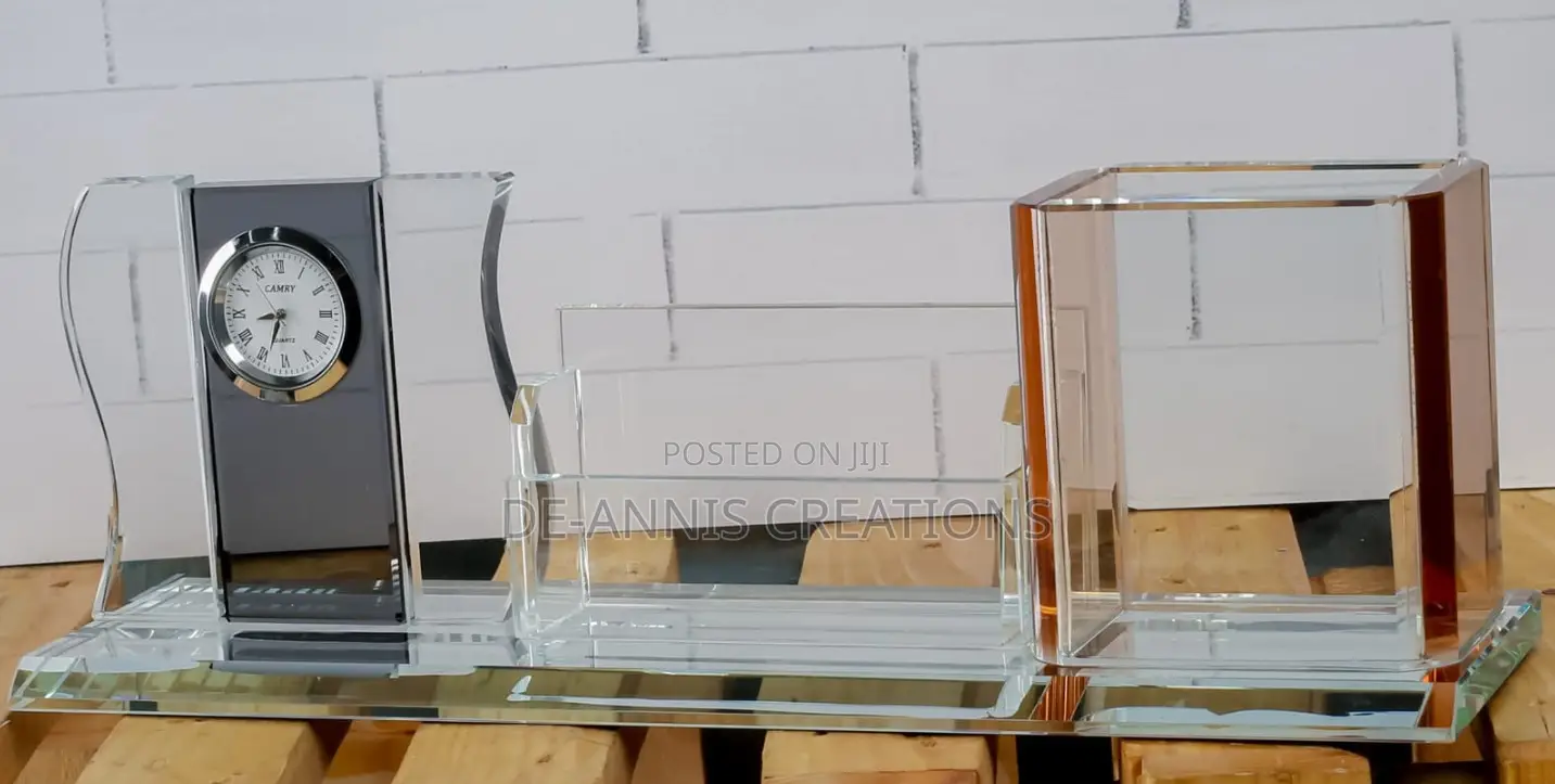 Rectangular Glass Desktop Organizer