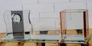 Rectangular Glass Desktop Organizer