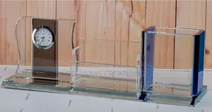 Rectangular Glass Desktop Organizer