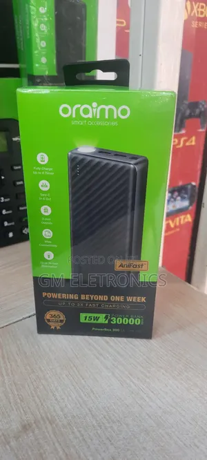 Original 30000mah 15W Fast Charge-anifast Powerbank- Oraimo.