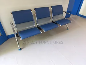 Blue Padded Waiting Chair