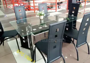 Luxurious 6 Glass Seater Dinning Table Set