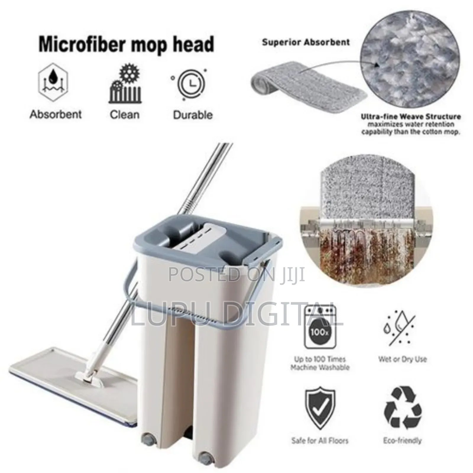 *Magic Mop +Bucket With Extra Top Cloth Available