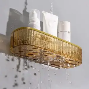 A Pair (2) Acrylic Punch Free Bathroom Shelf