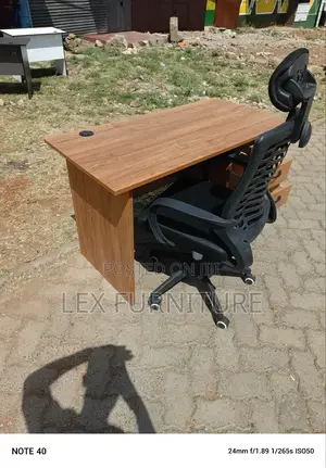 Brown Office Desk Plus Office Chair