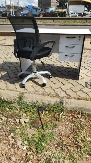 White Office Desk Plus Office Chair
