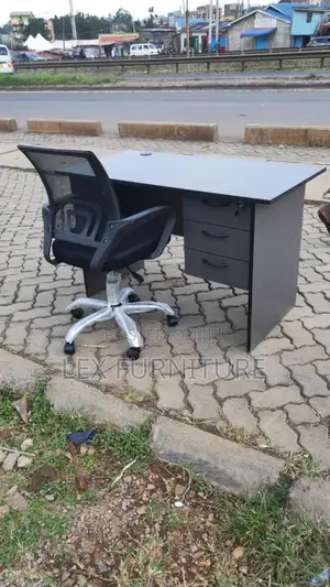Grey Office Desk Plus Office Chair