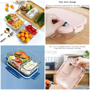 *3 Grid Microwave - Safe Partitioned Glass Lunch Box