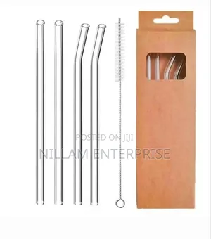4 PCS Reusable Glass Straws