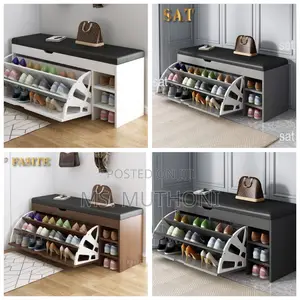 Modern Bucket Flip Shoe Cabinet With Seat Changing Bench