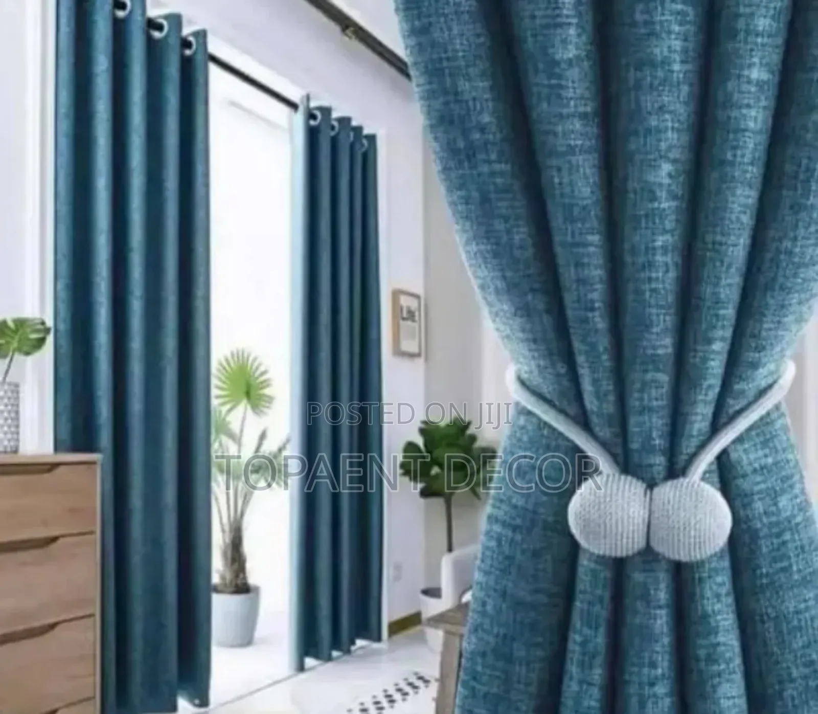 Blue Window Heavy Quality Curtains