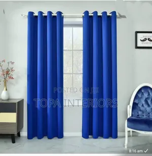 Royal Blue Window and Door Curtains Inclusive of Stitching