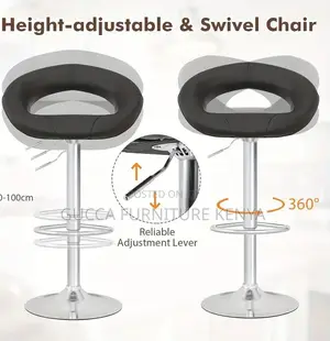Home Chairs:Black Adjustable Counter Stool With Hollow Back