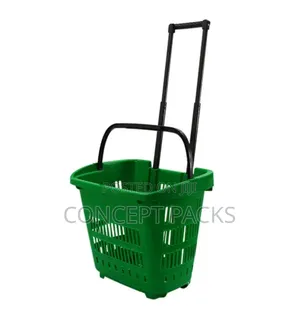 5 PCS Plastic 34kgs Supermarket Trolley With Wheels.