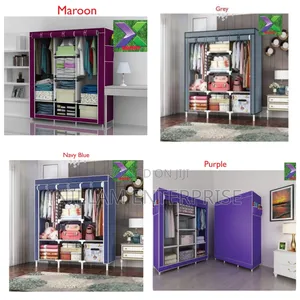 Portable Wooden Wardrobe With Canvas Cover