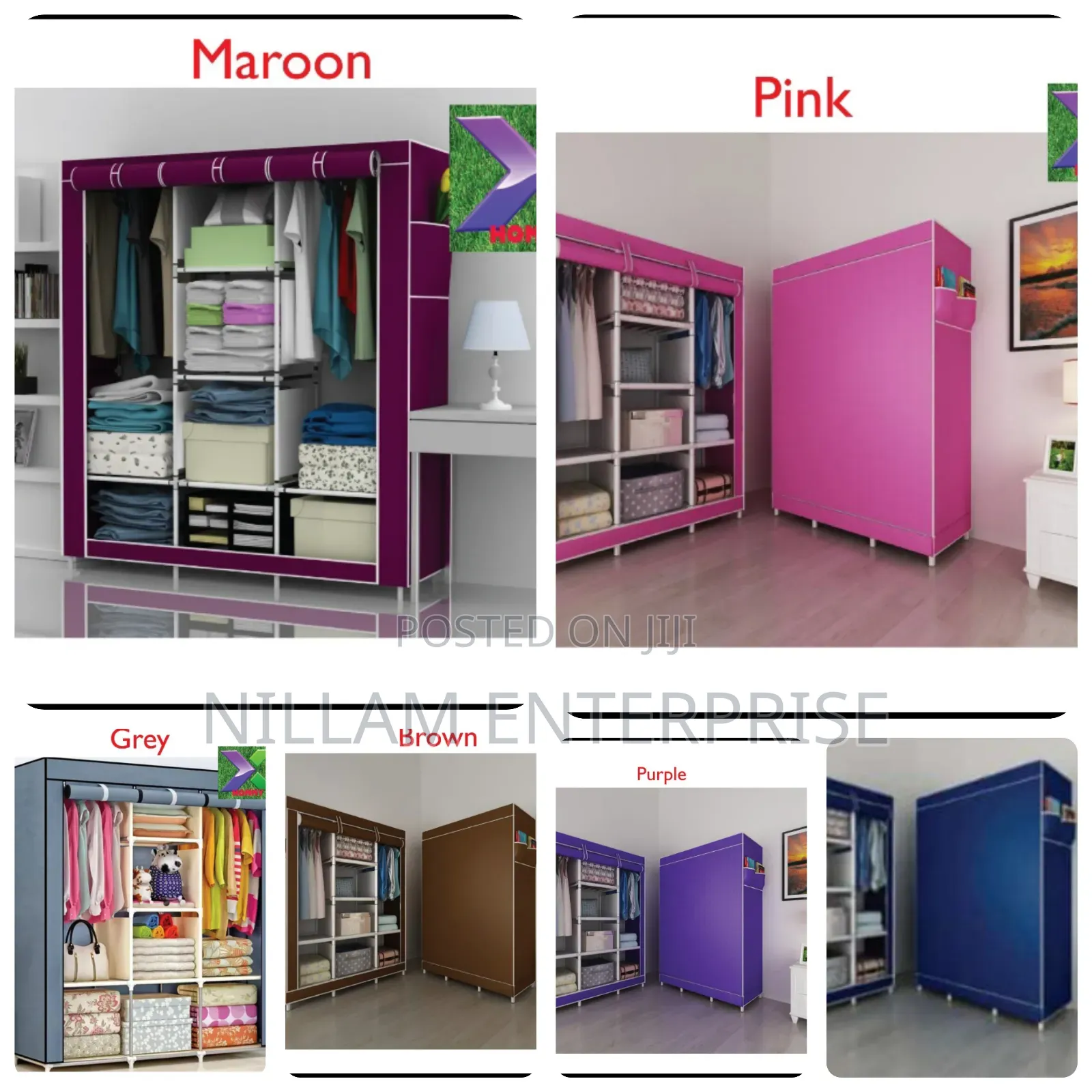 Original 3 Column Metallic Portable Wardrobes