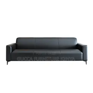 Sofas:5-Seater Contemporary Design Black Leather Sofa
