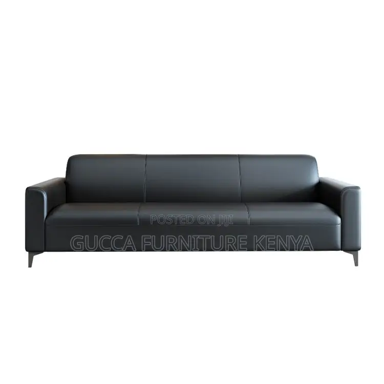Sofas:5-Seater Contemporary Design Black Leather Sofa
