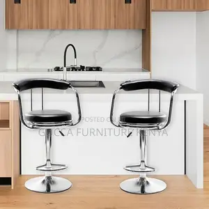 Home Chairs: Adjustable High Curvy Kitchen Barstool