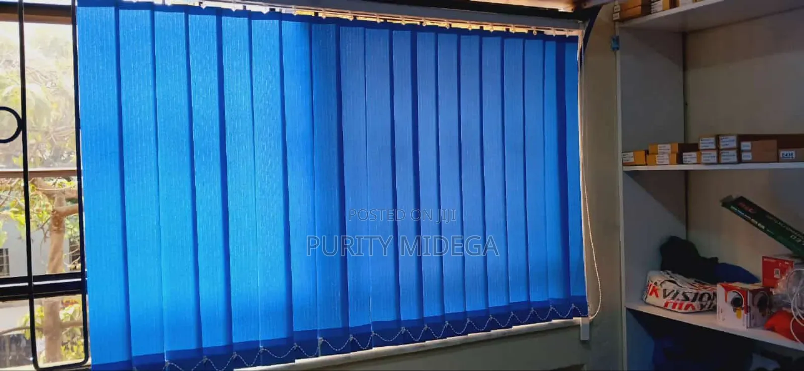 Blinds Fabrics Blue Vertical Blinds