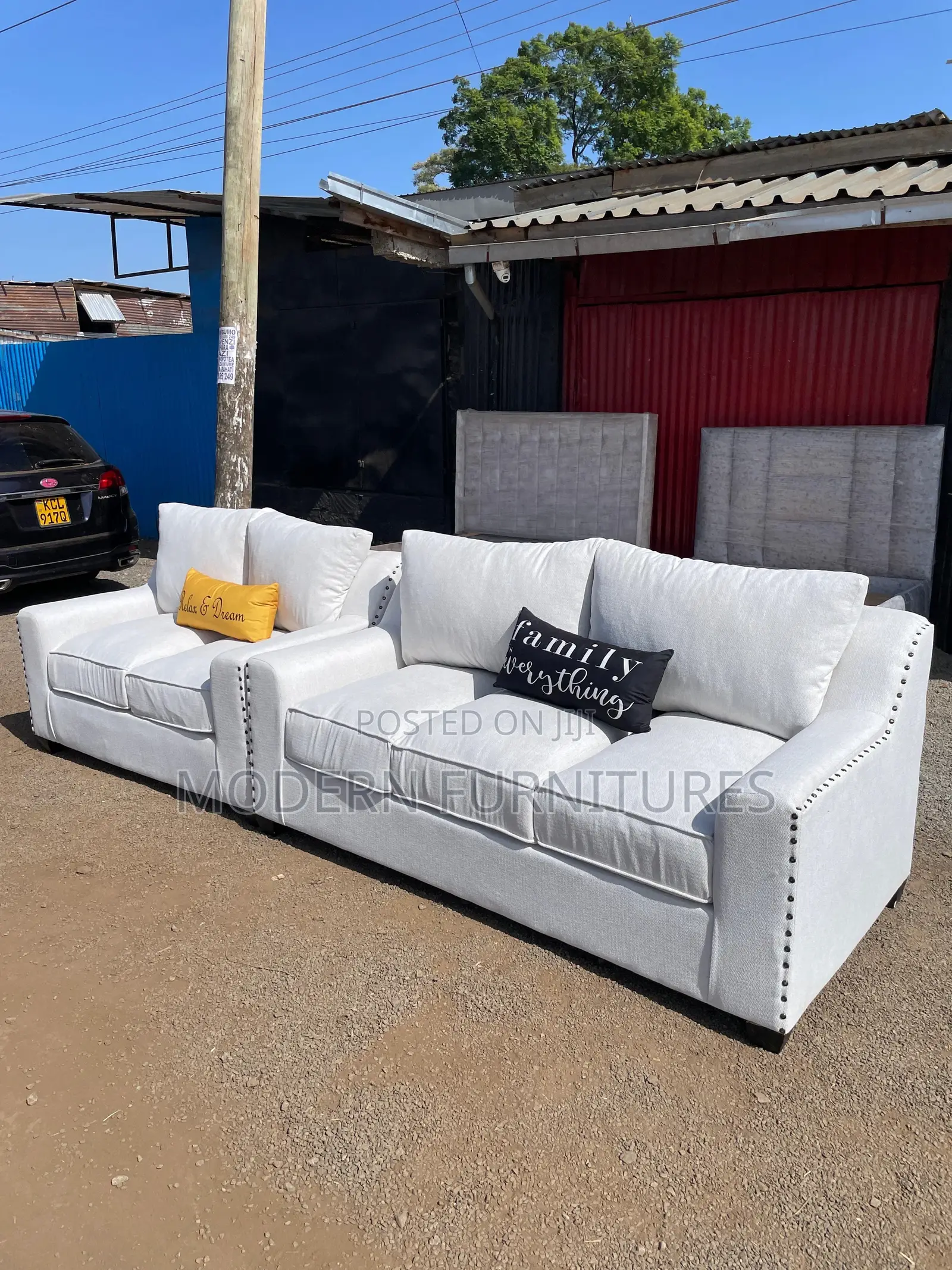 Unique White 5 Seater Sofa.