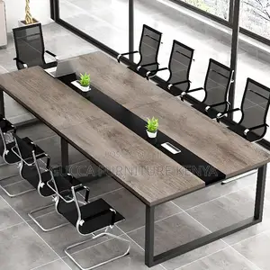 Office Tables:2.4 Meters Dove Grey Wooden Boardroom Table