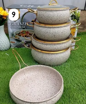 9 Pçs Granite Cookware Non Stick Coating