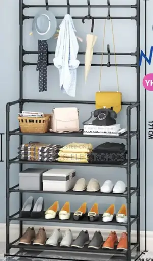 Nunix All-in-1 Shoe Rack/Coat Rack/Cap Scarf 5 Layer