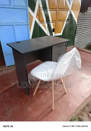 Grey Office Desk Plus Eames Chair