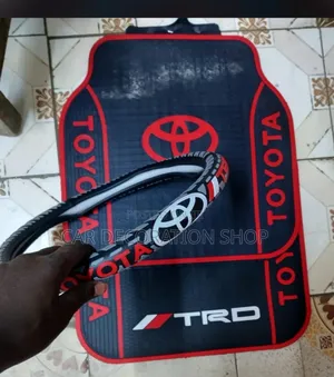 5pc Toyota Branded Mats With Matchy Rubber Steering Cover