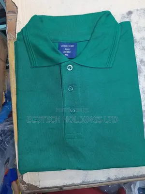 Vintage Dark Green Polo T Shirt With Collar Hf5rs