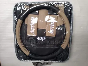 Water Resistant Baije Black Leather Seat Cushion Top Cover