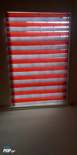Red and White Vertical Blinds Fabrics