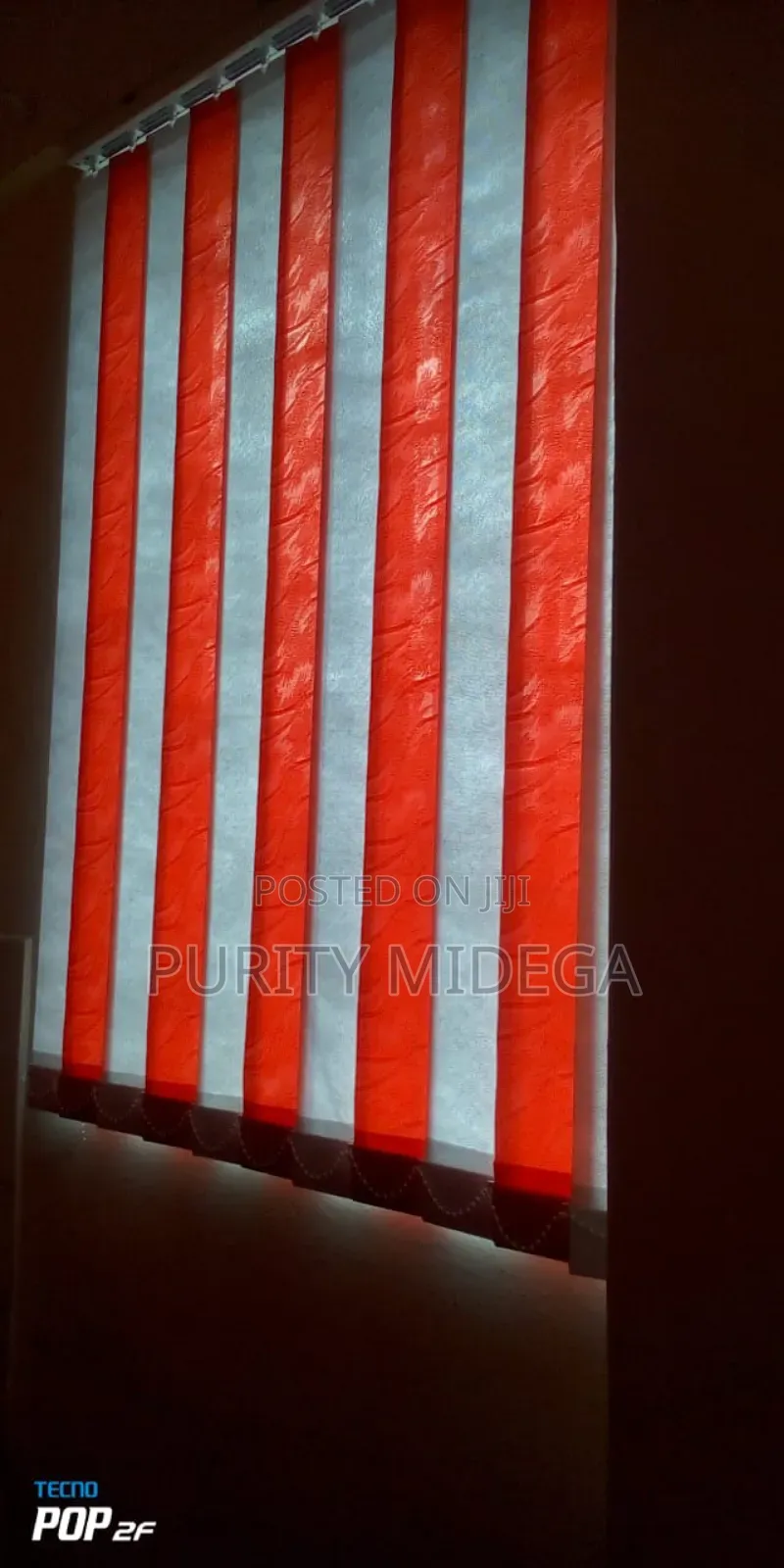 Red and White Vertical Blinds Fabrics