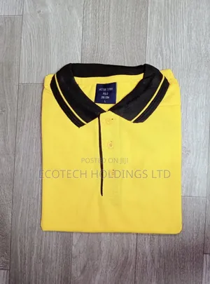 Vintage Yellow Polo T Shirt With Collar Kf3wqz