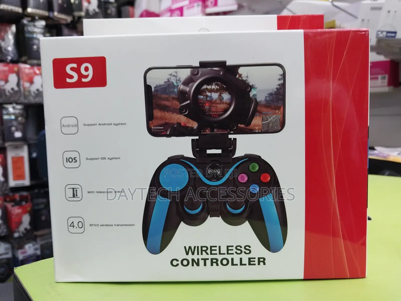 S9 Wireless Mobile Phone Bluetooth Controller Blue/Black