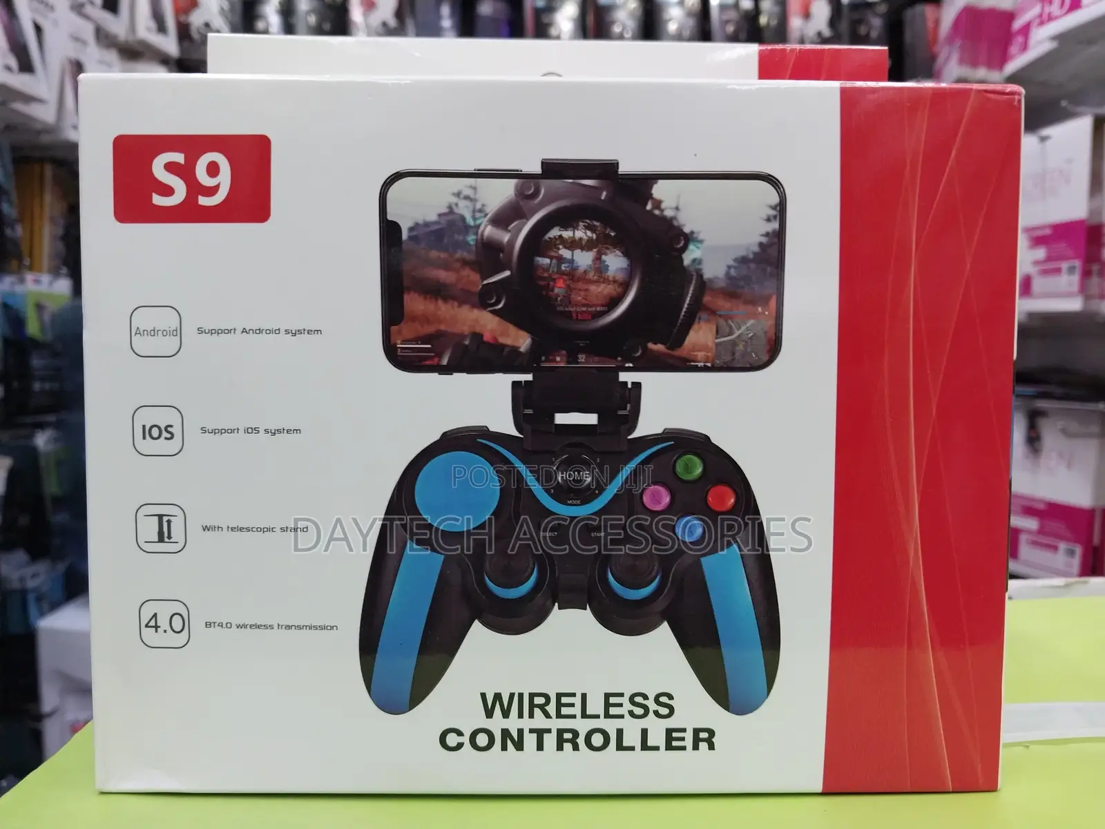 S9 Wireless Mobile Phone Bluetooth Controller Blue/Black