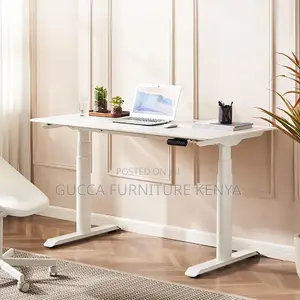 Office Tables:140cm Motorized Stone Sit Stand Office Desk