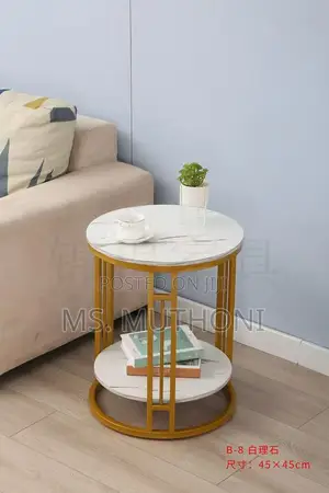 White Double Layer Side /Bedside Cabinet/Coffee Table