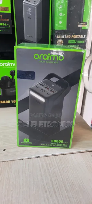 Oraimo 50000mah(185wh) 22.5w 5a Fast Charging Powerbank