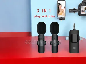 Mini 2 Lapel Wireless Microphones, 3 in 1for iPhone-android