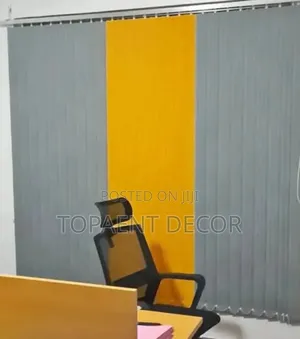Light Grey and Yellow Window Vertical Office Blinds