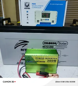 Solar Battery 200ah, Power Inverter + Solar Controller