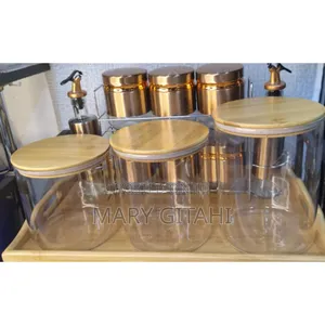 Large Capacity Glass Storage Containers With Bamboo Lids