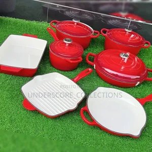 Original Red Germany Enamel Cast Iron Pots
