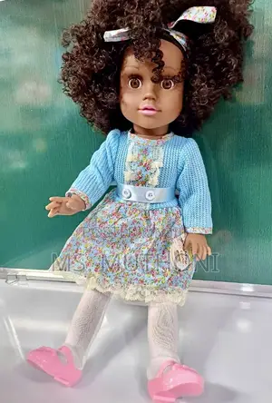 Blue Dress Big Size Fully Dressed African Doll