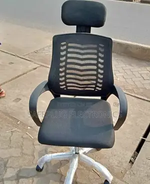 Secretarial Mesh Office Chair With Headrest Black Fabric