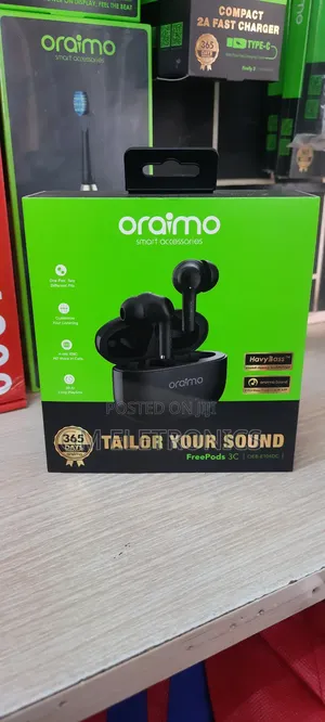 New Oraimo Freepods-3c Heavy Bass Wireless Earbuds - Black