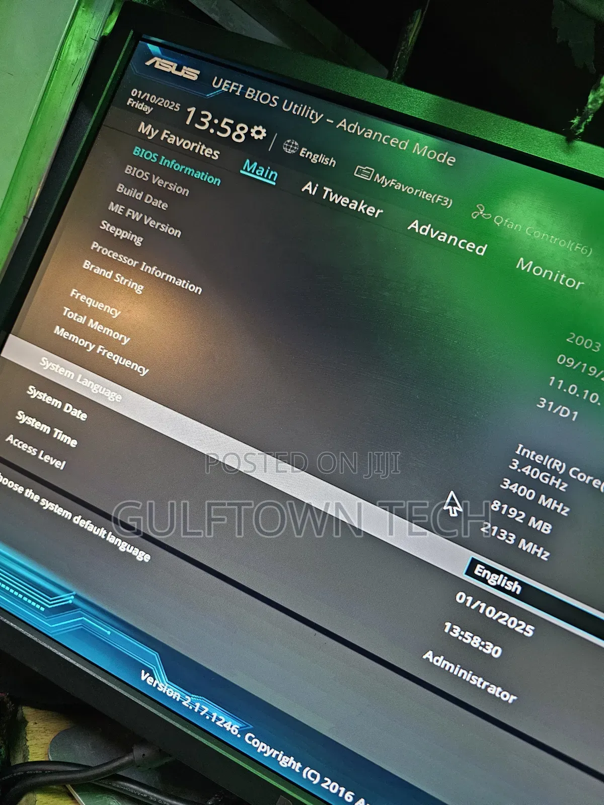 Desktop Computer Asus 8GB Intel Core i7 HDD 500GB